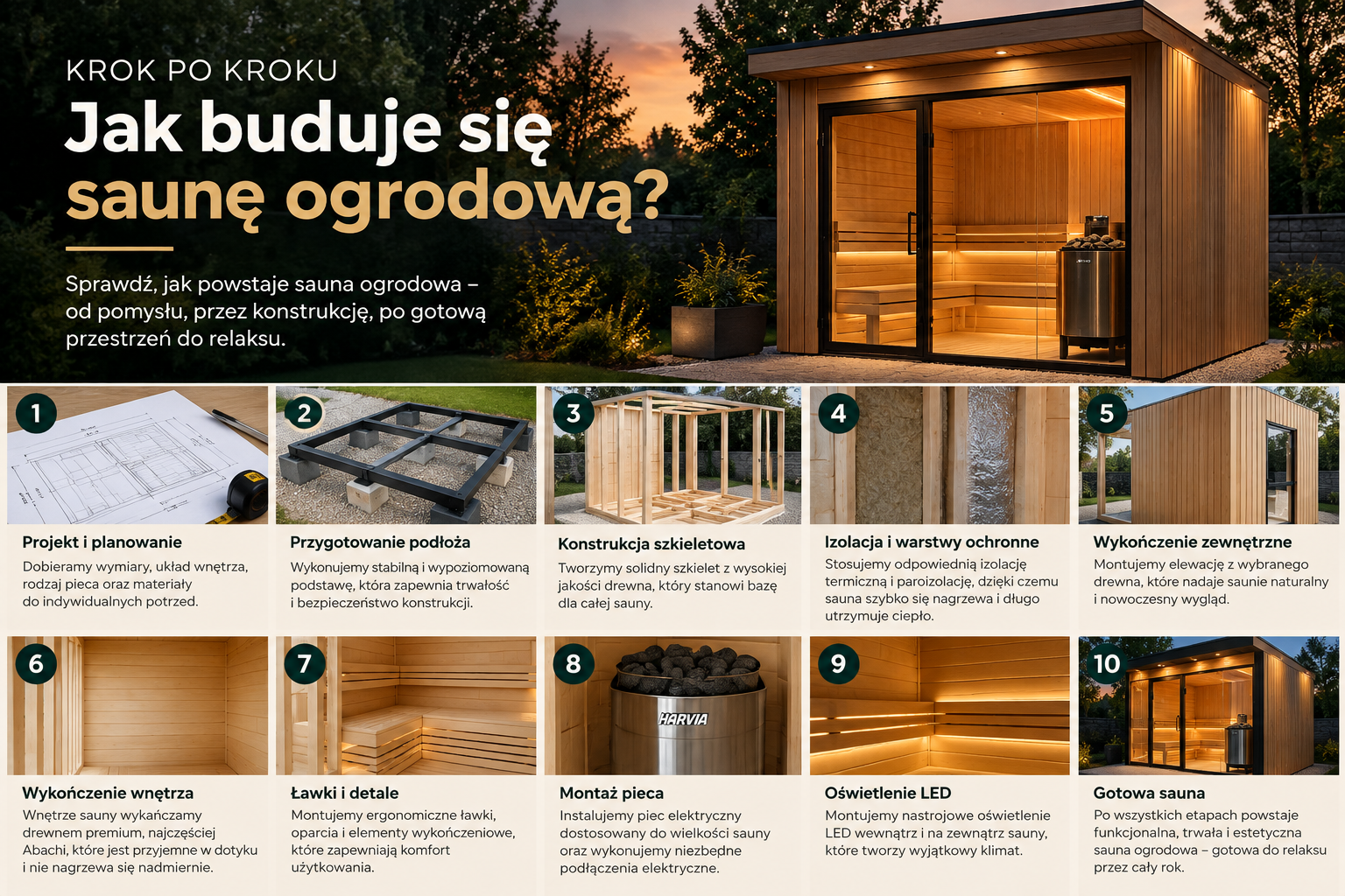 Jak buduje się saunę ogrodową? Zobacz, jak powstaje sauna krok po kroku